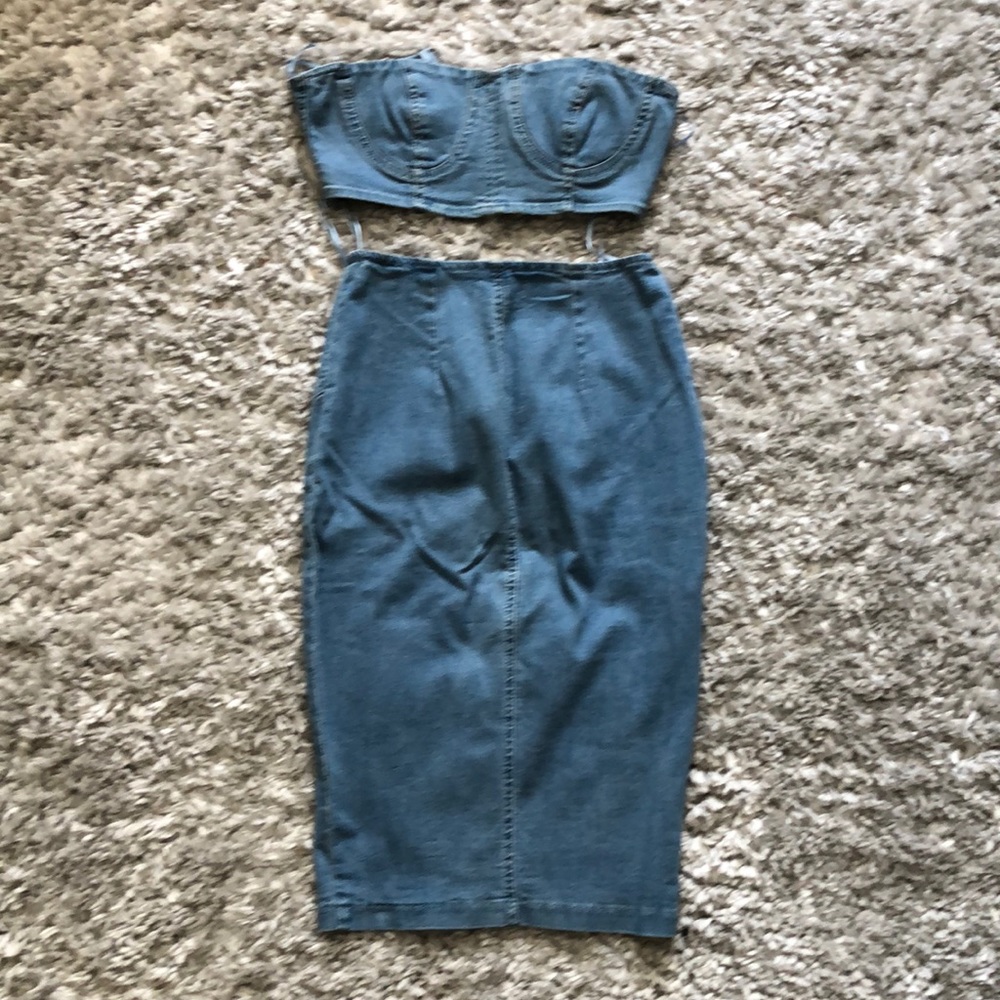 2 piece Denim Skirt Set